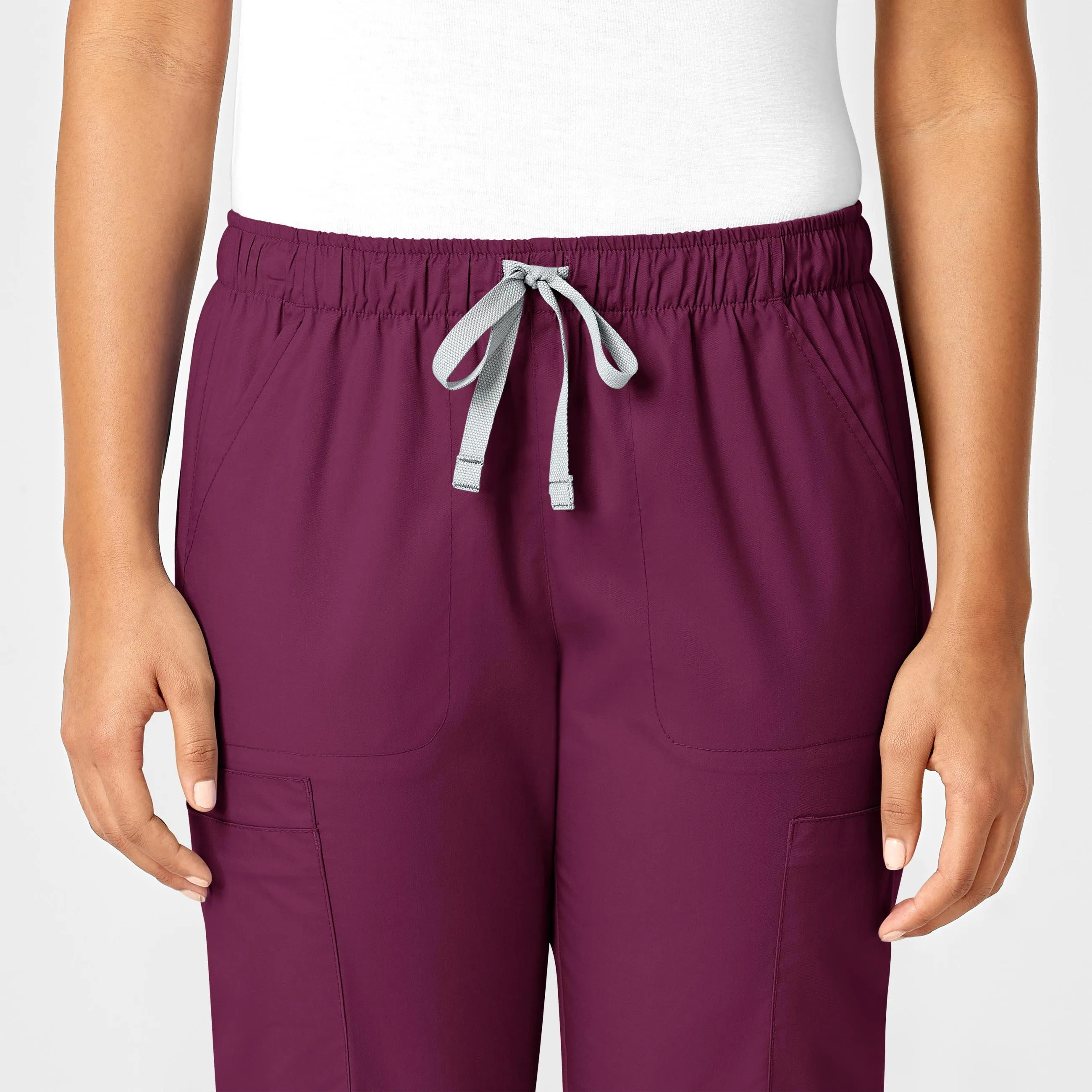 WonderWORK Women's Convertible Slim Leg Scrub Pant - Wine