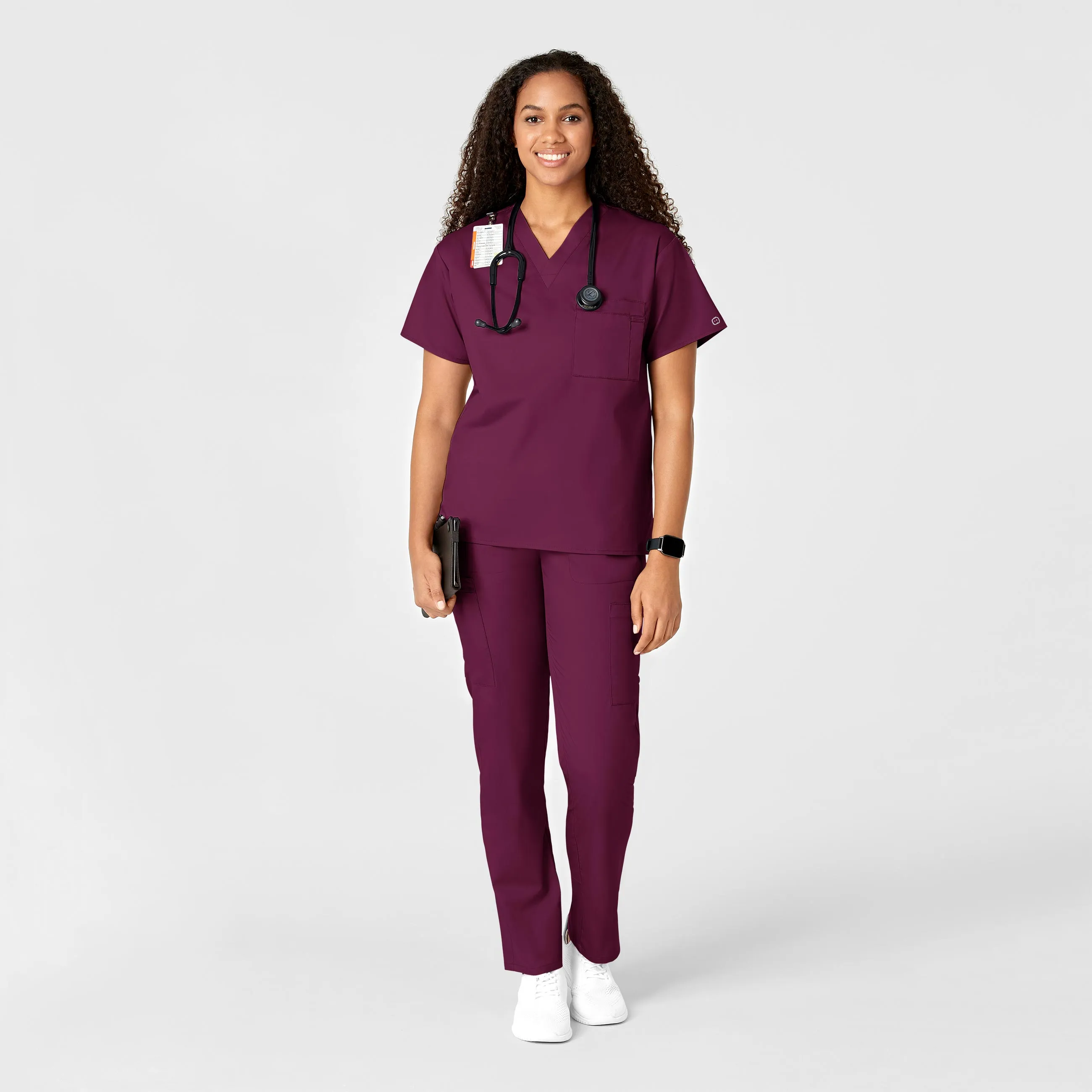WonderWORK Women's Convertible Slim Leg Scrub Pant - Wine