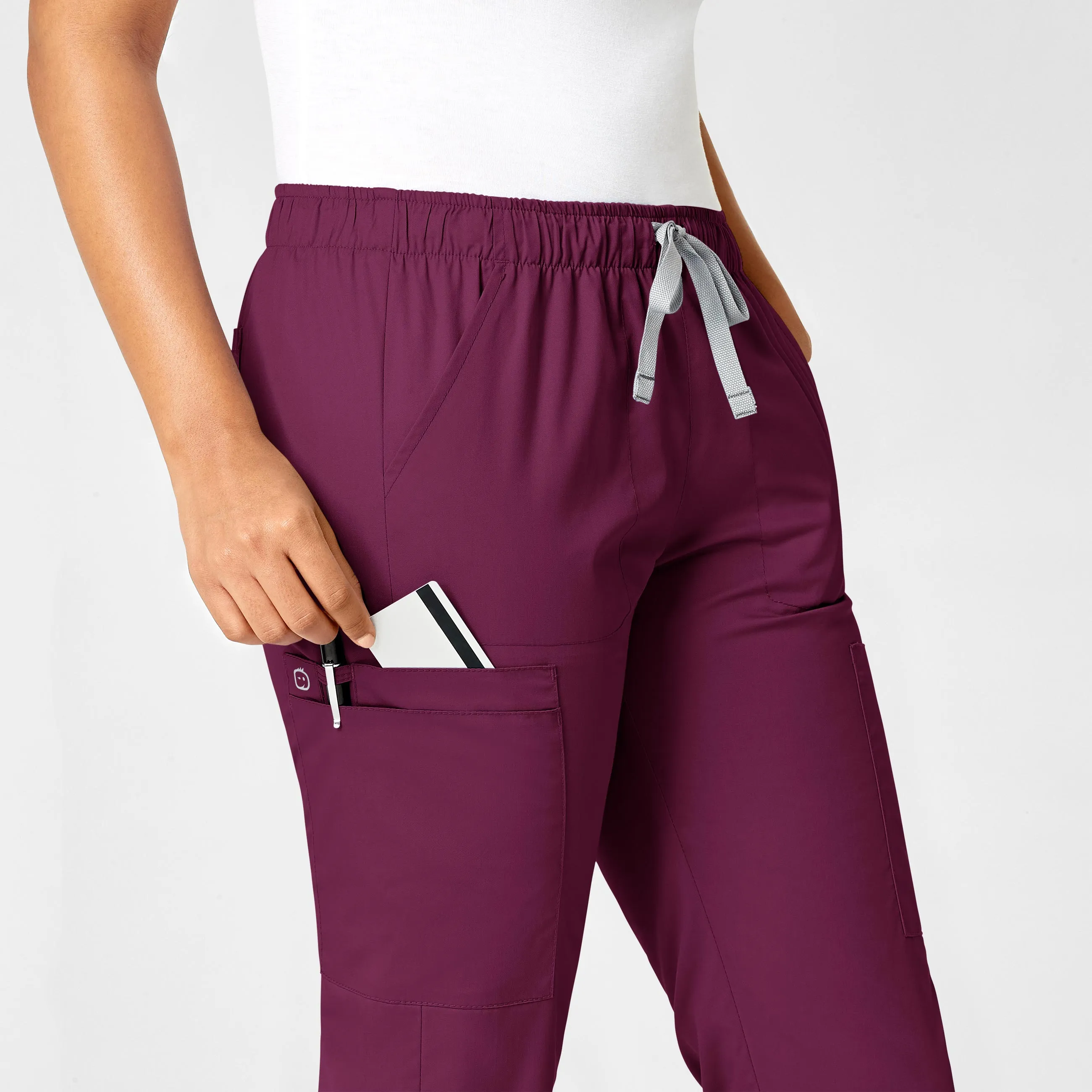 WonderWORK Women's Convertible Slim Leg Scrub Pant - Wine