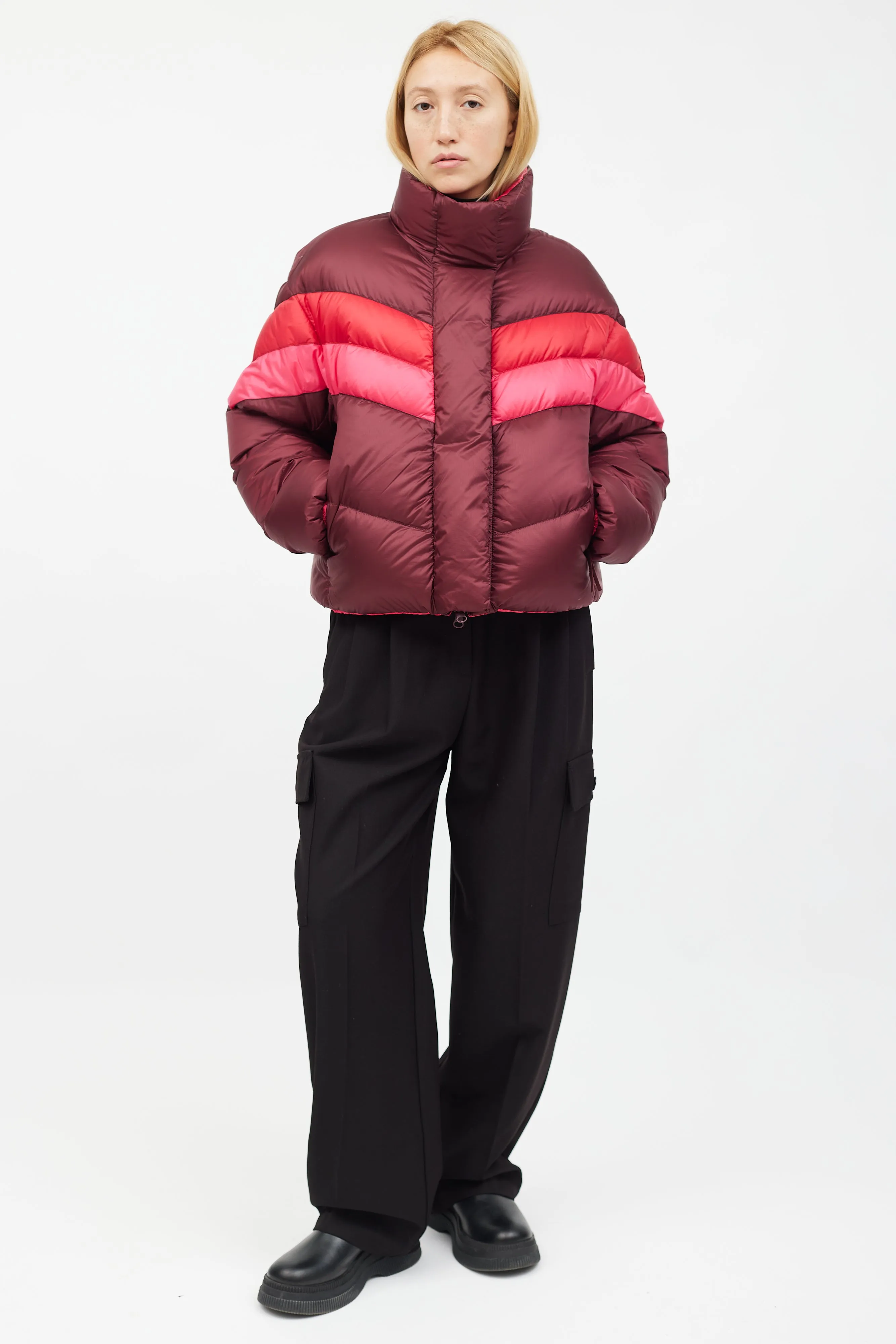 X Reformation Multi Pink Reversible Mila Puffer