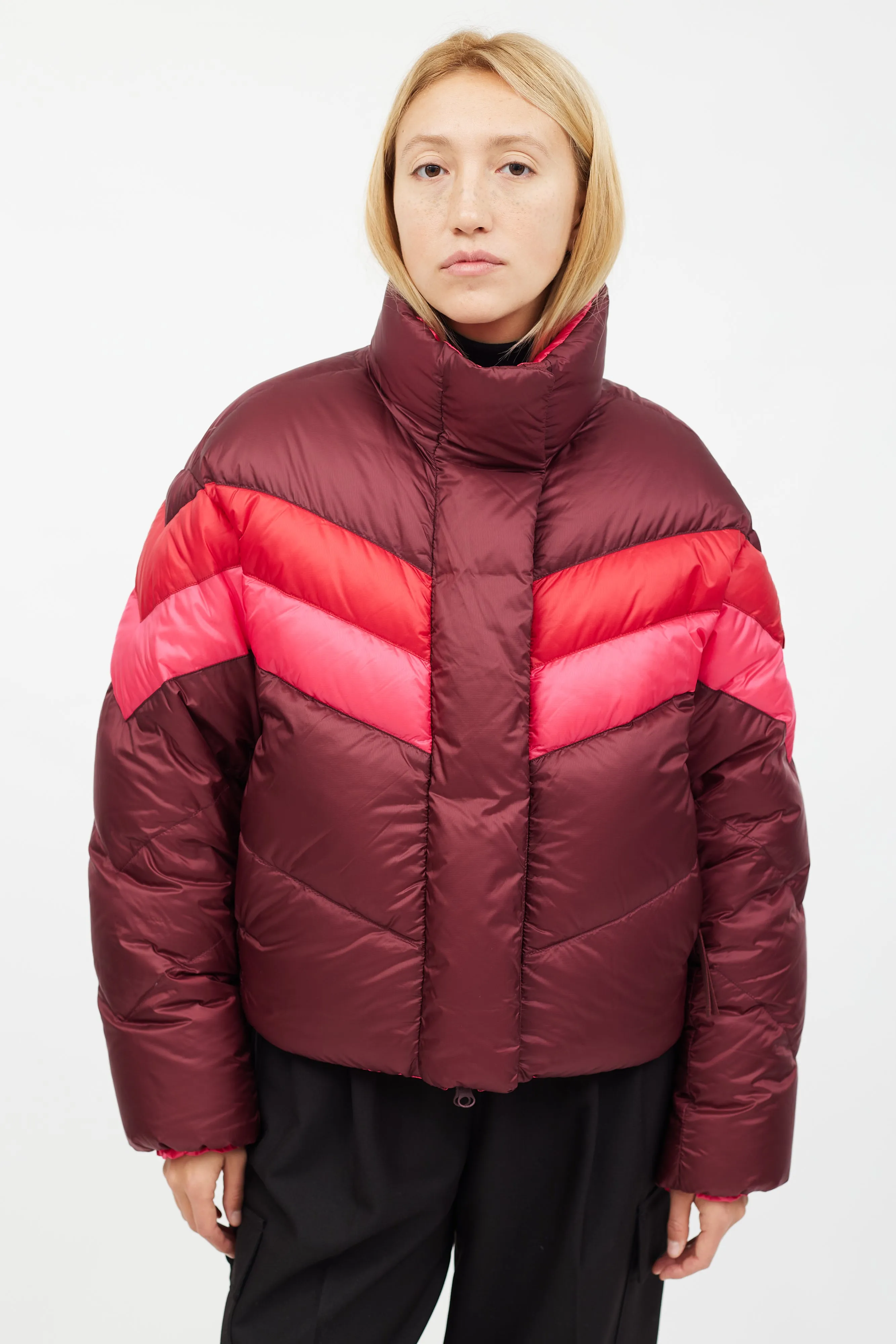 X Reformation Multi Pink Reversible Mila Puffer