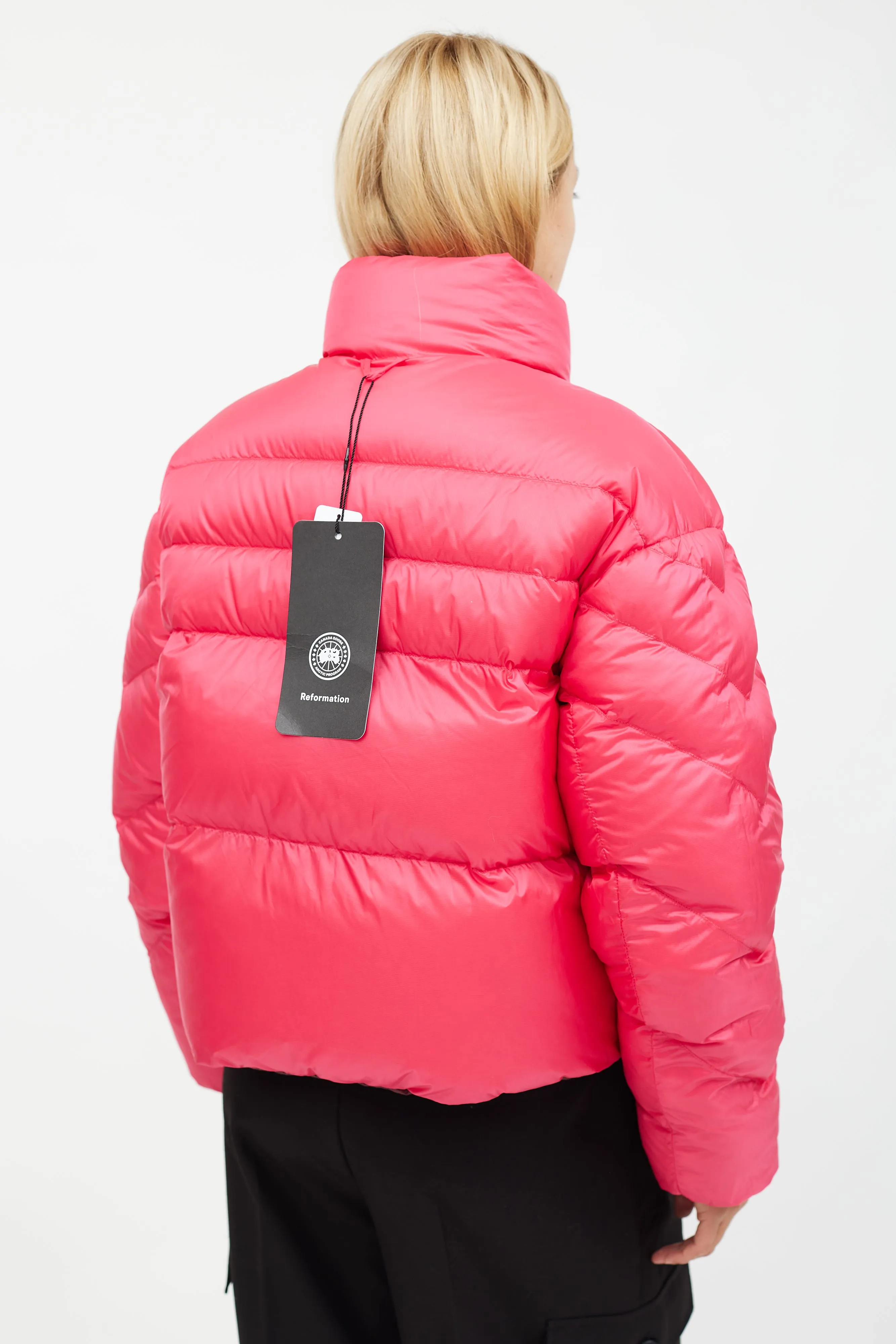 X Reformation Multi Pink Reversible Mila Puffer
