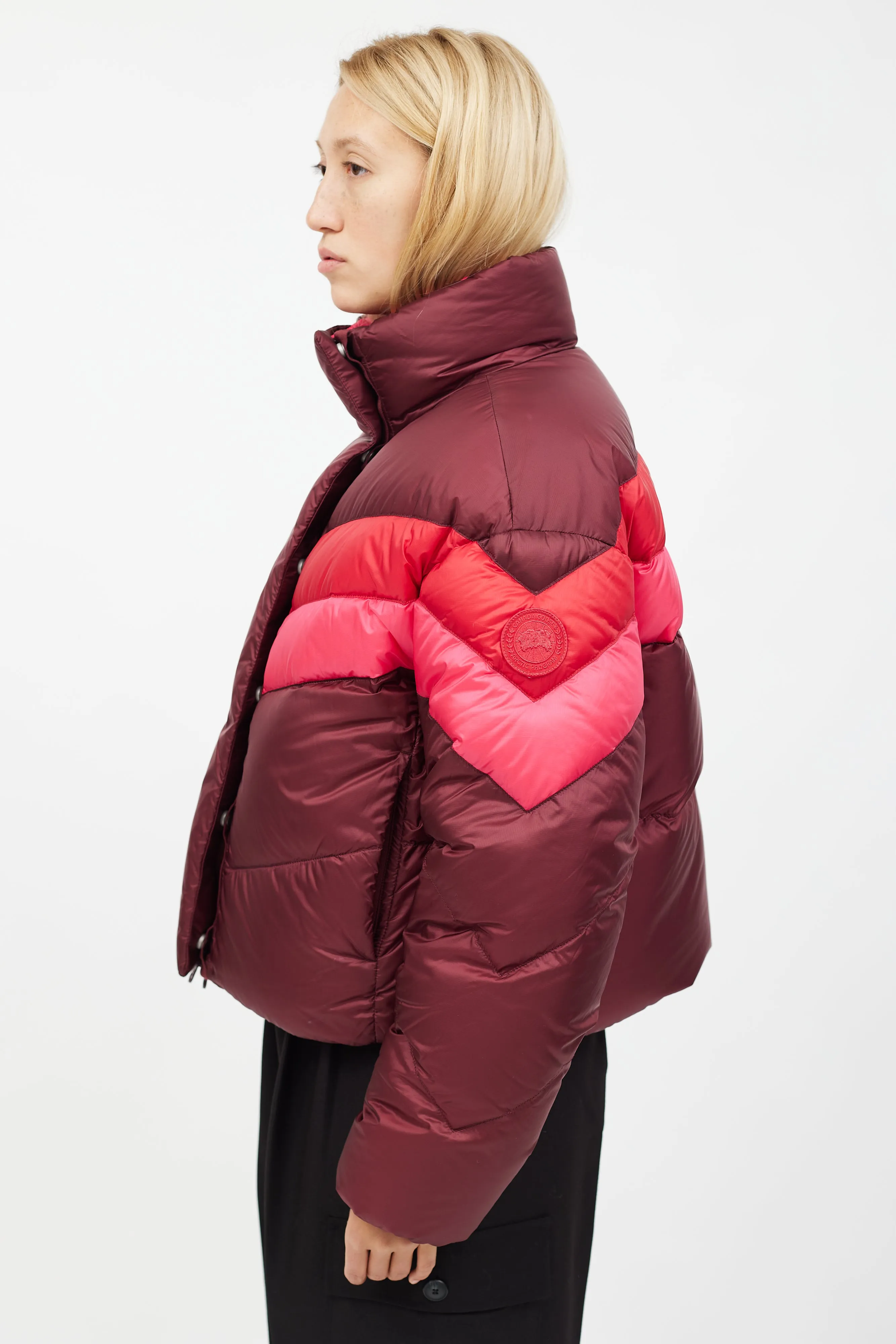 X Reformation Multi Pink Reversible Mila Puffer